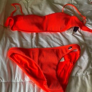 Hollister two piece neon orange